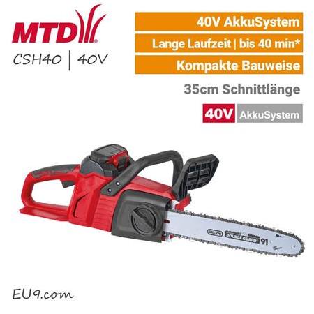 Mtd CSH40 Akülü Şarjlı Ağaç Kesme Testeresi 40 volt 4 Amper