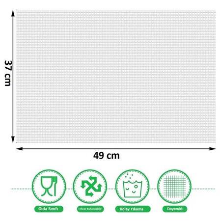 Dalle Silikon Yapışmaz Kurutma Örtüsü 5 Adet (BPA/PTFE İçermez) 49x37 cm