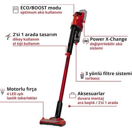 Einhell TE-SV 18 Li Akülü Dikey Süpürge 18V 4.0AH
