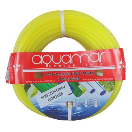 Aquamar Silikonlu Şeffaf Hortum 1/2 20 mt Sarı