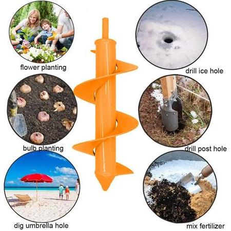 Matkaplarla Uyumlu Toprak Delme Burgusu 36x10 cm Turuncu