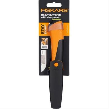 Fiskars 156018 Genel Amaçlı Ağır Hizmet Bıçağı -Bilemeli Kılıf-1023619
