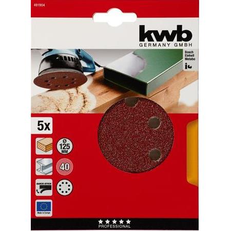 Kwb 491912 120 Kum Daire Zımpara 125 mm 5 Parça